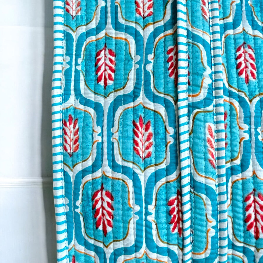 Ogee Aqua Quilted Tote Bag