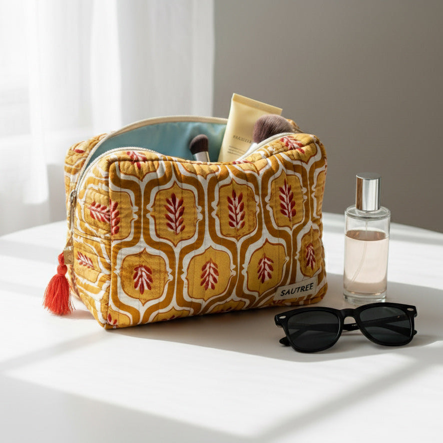 Ogee Yellow Large Quilted Organiser