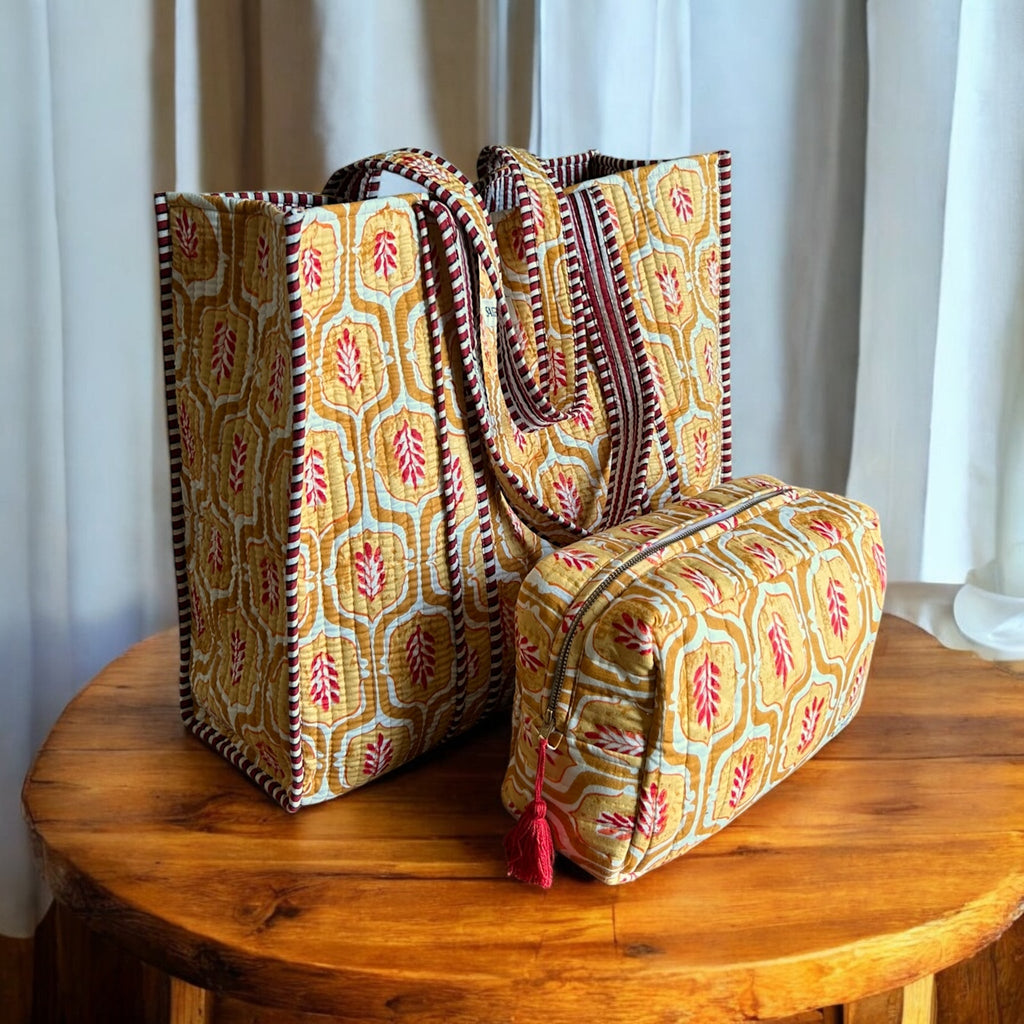 Ogee Yellow Large Quilted Organiser