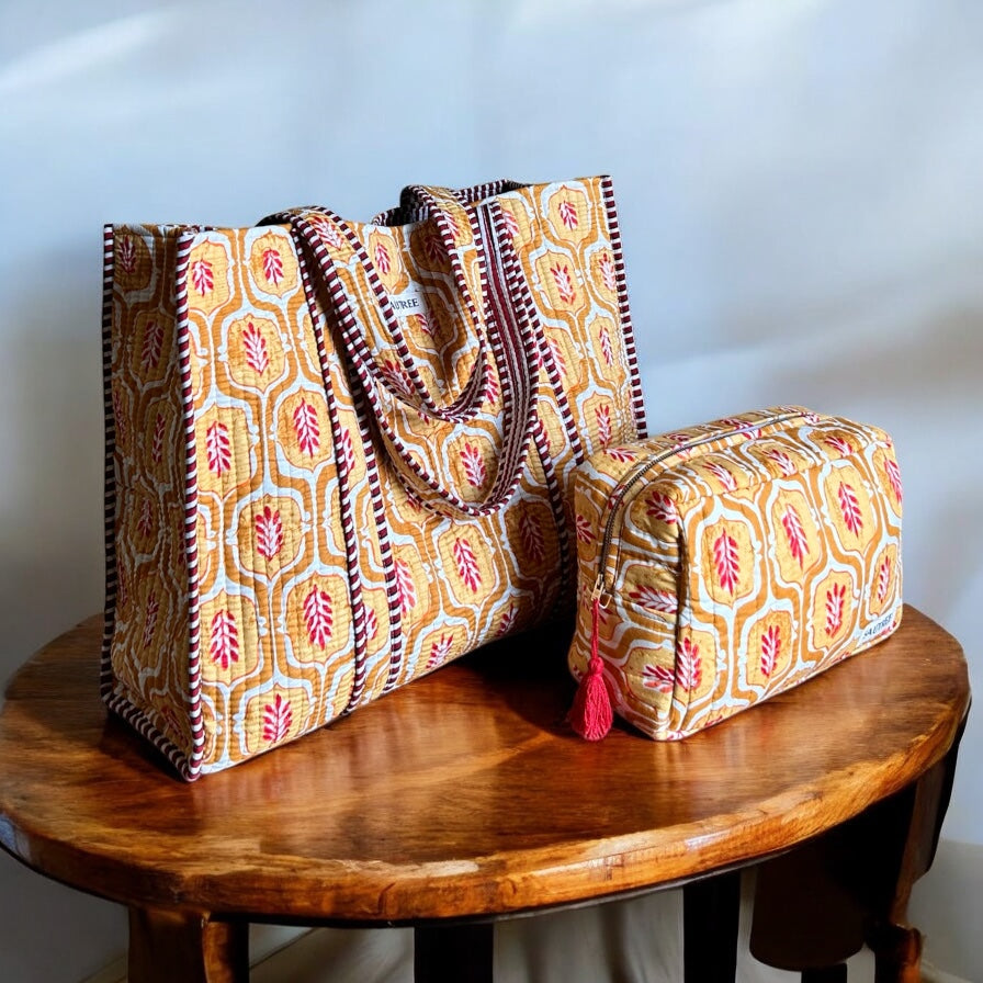 Ogee Yellow Large Quilted Organiser